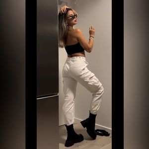White cargo pants